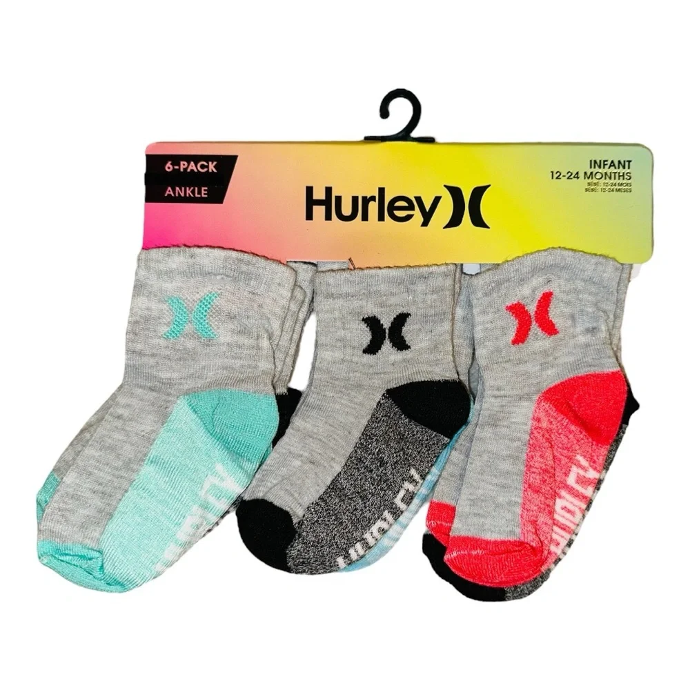New Hurley 6 Pack Sock Set